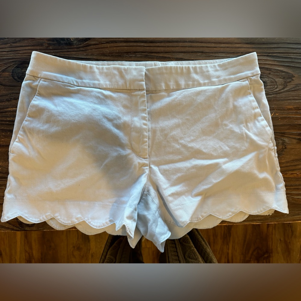 Loft White Scallop Shorts